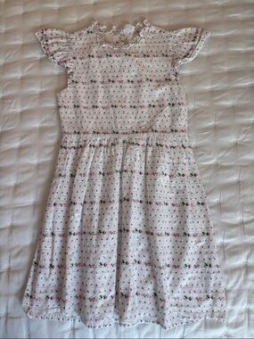 Janie and Jack White Swiss Dot Floral Dress